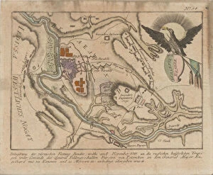 Russo Turkish War Collection: Plan of the siege of the Turkish fortress of Bender by the Russian army in November 1789