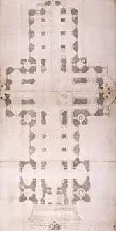 Gwyn Prints: Plan of St Pauls Cathedral, London, 1758. Artist: John Gwyn