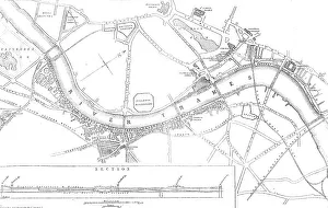 Viaduct Prints: Plan of the Thames Embankment, 1862. Creator: John Dower