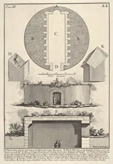 Italia Prints: Plan of a tomb on the Appian Way in Vigna Buonamici (Pianta di un sepolcro sull antica
