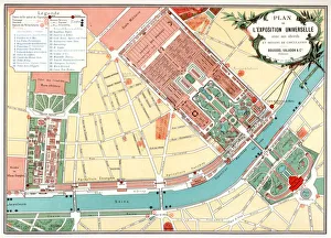 Eiffel Tower Prints: Plan of the Universal Exposition, Paris, 1889