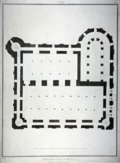 Basire Gallery: Plan of the upper storey of the White Tower, Tower of London, 1815