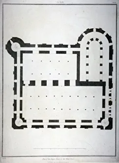 Basire Gallery: Plan of the upper storey of the White Tower, Tower of London, 1815