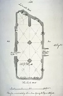 Vaulting Gallery: Plan of vaulting in St Michaels Crypt, Aldgate, London, 1784. Artist: John Carter