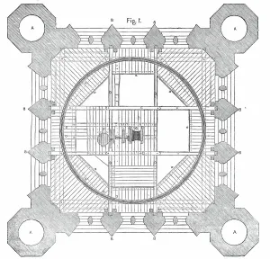 Ground Plan Prints: Plan of the Victoria Tower, 1850. Creator: Unknown