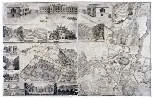 Plan Prints: Plan and views of Wanstead House and Park in the borough of Redbridge, London, 1735