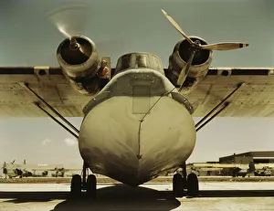 Hollem Howard Prints: Plane at the Naval Air Base, Corpus Christi, Texas, 1942. Creator: Howard Hollem