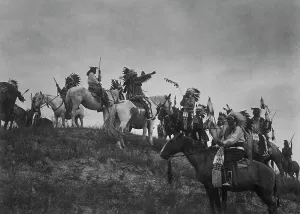 First Nations Prints: Planning a raid, c1907. Creator: Edward Sheriff Curtis