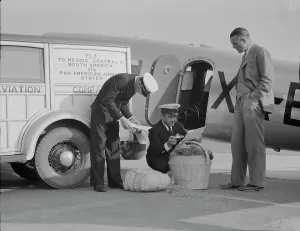 Quarantine Prints: Plant quarantine inspectors examining baggage from Mexico