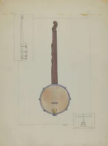 Plantation Banjo, c. 1937. Creator: Floyd R. Sharp