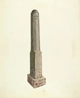 Plantation Boundary Marker, c. 1938. Creator: Joseph L. Boyd