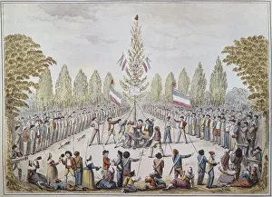 French Republic Prints: The Planting of a Liberty pole, 1792