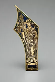 Champlev And Xe9 Gallery: Plaque with a Bishop, Germany, 1180 / 1200. Creator: Follower of Nicholas of Verdun