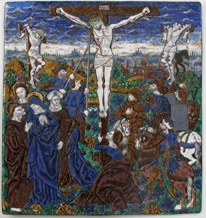 Limoges Prints: Plaque with the Crucifixion, French, 15th century. Creator: Monvaerni