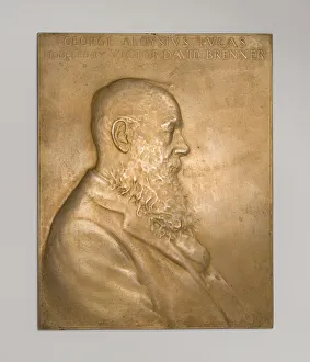 Art Dealer Prints: Plaque depicting George A. Lucas, Esq. 1890 / 1908. Creator: Victor David Brenner
