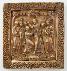 St Thomas Prints: Plaque with Doubting Thomas, German, ca. 1140-60. Creator: Unknown
