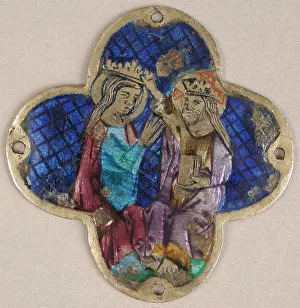 Cataluna Prints: Plaque with the Heavenly Coronation of the Virgin, Catalan, 14th century