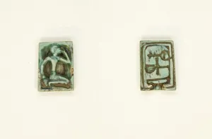 Ankh Prints: Plaque: Man with Hand to Head / Nefer, Ankh, Nb, Egypt, New Kingdom