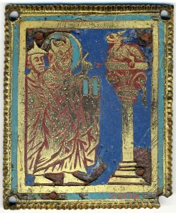 Aaron Prints: Plaque with Moses, Aaron, and the Brazen Serpent, German, ca. 1200. Creator: Unknown