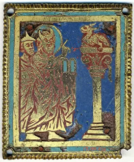 Curing Gallery: Plaque with Moses, Aaron, and the Brazen Serpent, German, ca. 1200. Creator: Unknown
