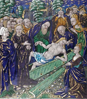 Images Dated 4th December 2020: Plaque with the Raising of Lazarus, French, first half 16th century. Creator: Unknown