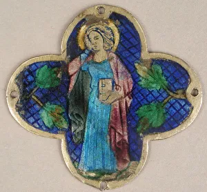 Cataluna Prints: Plaque with St. John in Mourning, Catalan, 14th century. Creator: Unknown