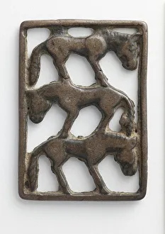 Mongolian Prints: Plaque (Three Horses) (image 1 of 2), 5th-4th century B.C.. Creator: Unknown