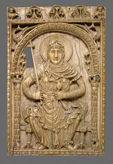 Sceptre Gallery: Plaque with the Virgin Mary as a Personification of the Church, Carolingian, ca. 800-825