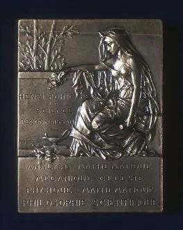 Plaquette commemorating the death of Henri Poincare, French mathematician, 1912