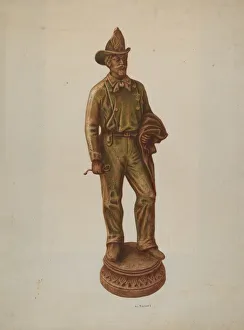Plaster Cast Prints: Plaster Cast Figurine, c. 1940. Creator: Austin L. Davison
