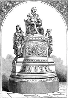 Dramatist Collection: Plaster Monument of Shakspeare, modelled by the late J. E. Thomas, 1862. Creator: Robert Dudley