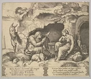 Master Of The Gallery: Plate 1: Apuleius changed into a donkey listening to the story told by the old woman sp