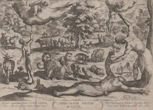 Plate 1: Cain Killing Abel, from The Battles of the Old Testament, ca. 1590..., ca Plate 1: Cain Killing Abel, from The Battles of the Old Testament, ca. 1590..., ca