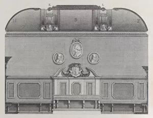 Bartolomeo Crivellari Gallery: Plate 1: cross-section of the Hall of the Institute of Bologna