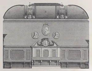 Bartolommeo Crivellari Gallery: Plate 1: cross-section of the Hall of the Institute of Bologna