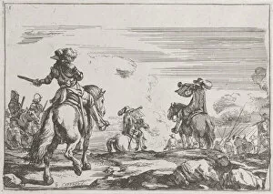 On Horseback Gallery: Plate 1: the departure of the armies, 1635-60. Creator: Jacques Courtois