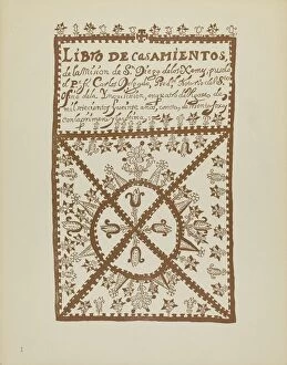 Plate 1: Jemez Book of Marriages: From Portfolio 'Spanish Colonial Designs of New Mexico'