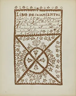 Plate 1: Jemez Book of Marriages: From Portfolio Spanish Colonial Designs of New Mexico, 1935 / 1942 Creator: Unknown