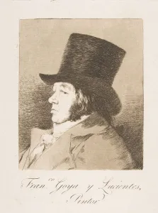 Satirist Prints: Plate 1 from Los Caprichos : Self-portrait of Goya ( Franco