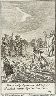 Vicar Of Wakefield Prints: Plate 1 for Oliver Goldsmith's The Vicar of Wakefield, 1776. Creator: Daniel Berger
