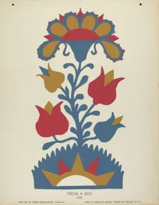 Pa German Gallery: Plate 1: From Portfolio 'Folk Art of Rural Pennsylvania', c. 1939. Creator: Unknown