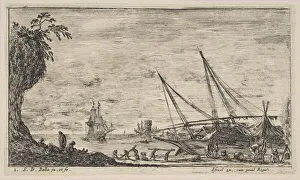 Repairs Prints: Plate 1: seaport with ships, from Seascapes (Paysages maritimes), ca. 1644