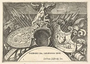 Arrow Prints: Plate 1: trophies of Roman arms from decorations above the windows on the second floor