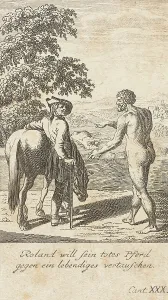 Almanac Prints: Plate 10 for Ariosto's Orlando Furioso, 1772. Creator: Daniel Berger