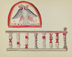 Multicoloured Gallery: Plate 10: Holy Ghost Lunette: From Portfolio 'Spanish Colonial Designs of New Mexico', 1935 / 1942