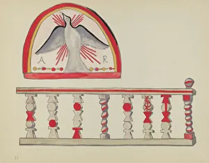 Screenprint Prints: Plate 10: Holy Ghost Lunette: From Portfolio Spanish Colonial Designs of New Mexico