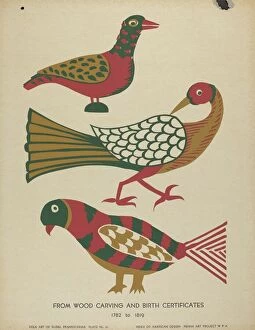 Feather Collection: Plate 10: From Portfolio 'Folk Art of Rural Pennsylvania', c. 1939. Creator: Unknown