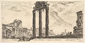 Vaspazian Prints: Plate 10: Ruins of the Temple of Jupiter Stator (Jupiter the Supporter). 1. Temple of