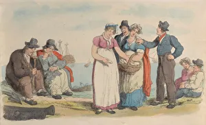 Oysters Prints: Plate 10, from World in Miniature, 1816. 1816. Creator: Thomas Rowlandson