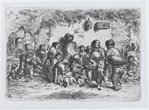 Birdcage Gallery: Plate 11: a group of people outdoors, from the series of customs